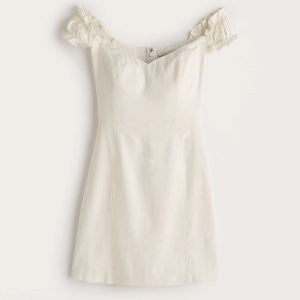 Abercrombie Off the Shoulder Corset Dress in White
